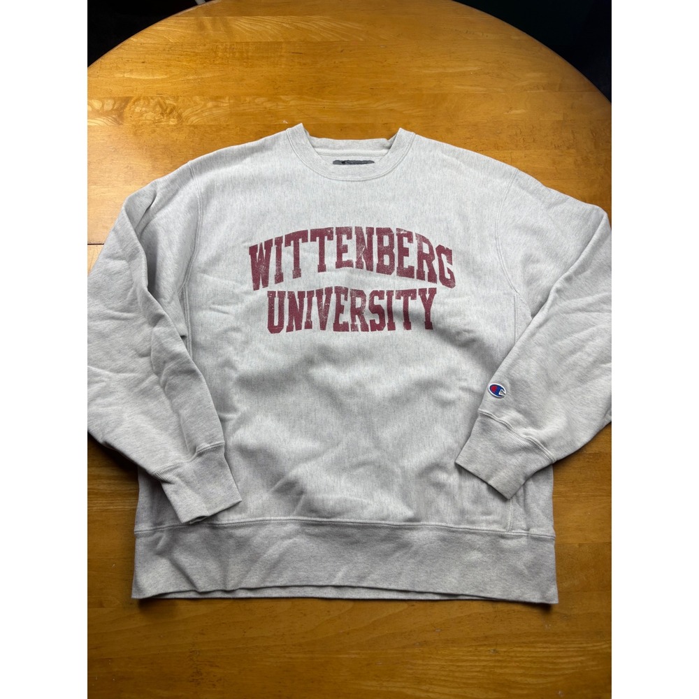 Champion Reverse Weave Wittenberg University Gray Sweatshirt Mens Medium